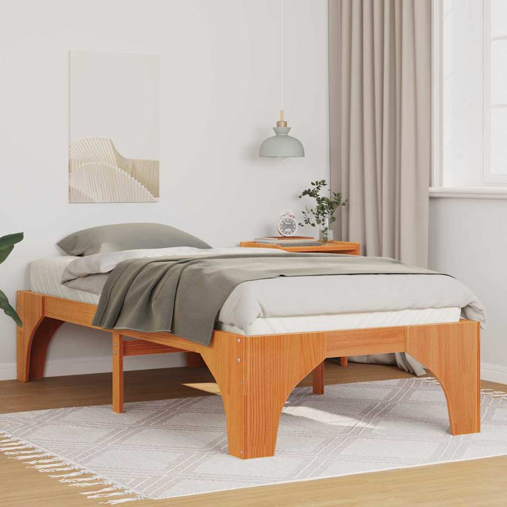 Sengestel Brun 75 x 190 cm Massiv fyrretræ