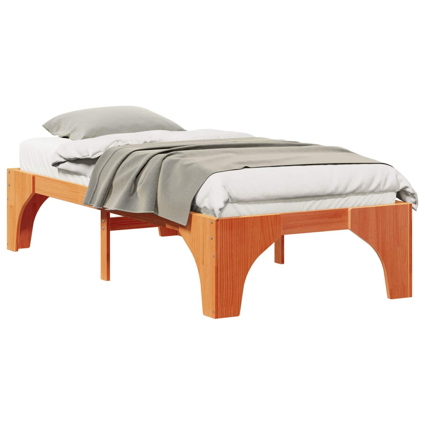Sengestel Brun 75 x 190 cm Massiv fyrretræ