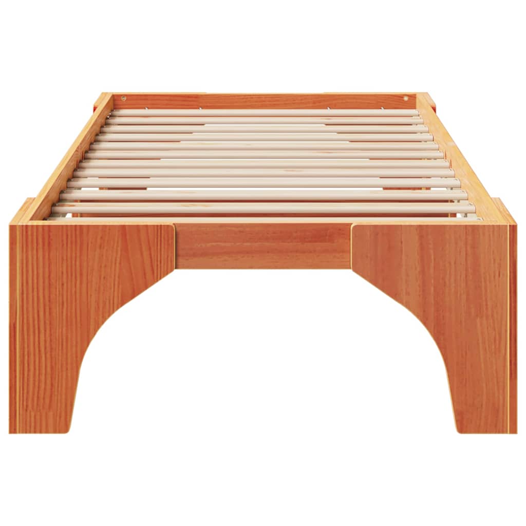 Sengestel Brun 75 x 190 cm Massiv fyrretræ