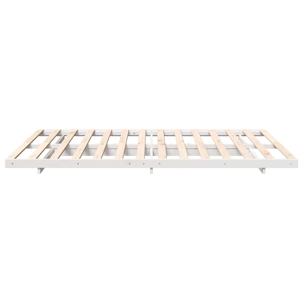 Sengestel Hvid 150 x 200 cm Massiv fyrretræ