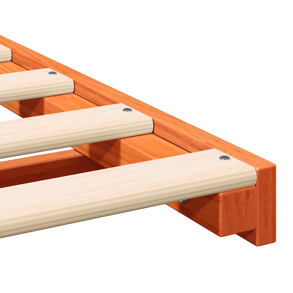 Sengestel Voks brun 150 x 200 cm Massiv fyrretræ
