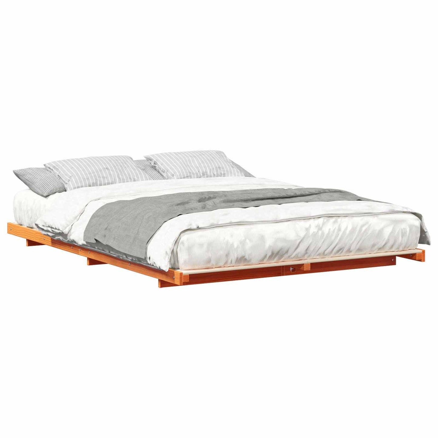 Sengestel Voks brun 150 x 200 cm Massiv fyrretræ