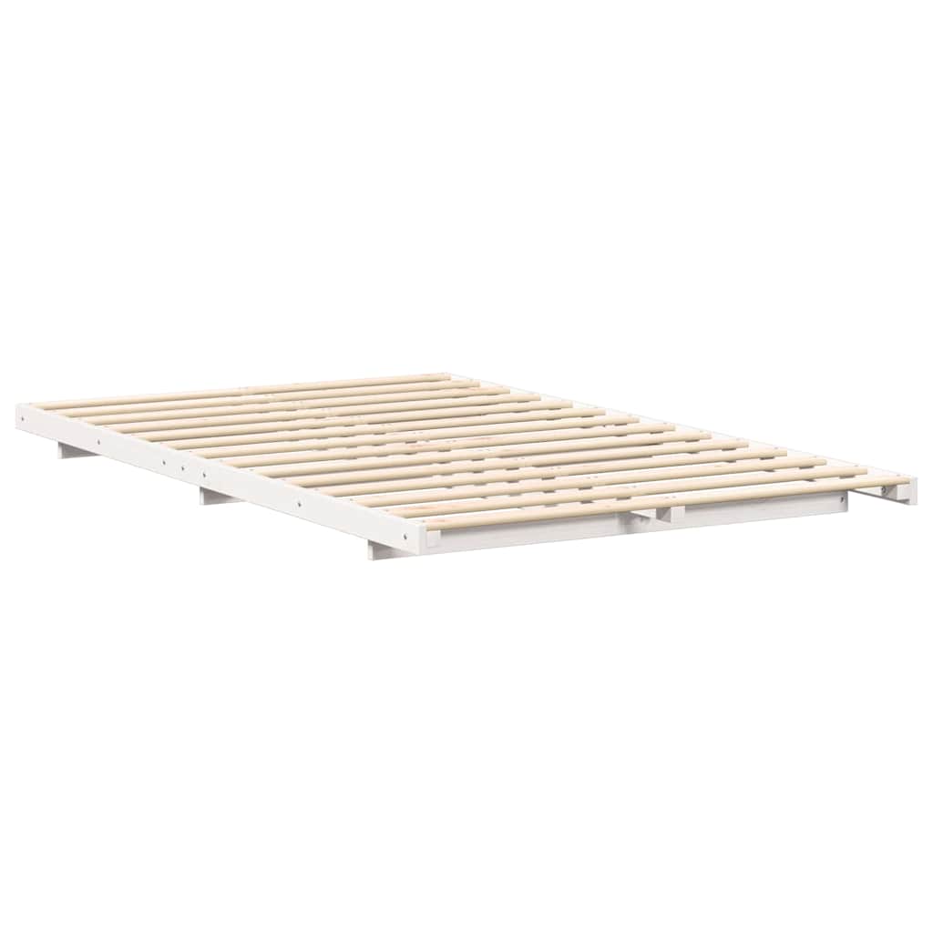 Sengestel Hvid 140 x 190 cm Massiv fyrretræ