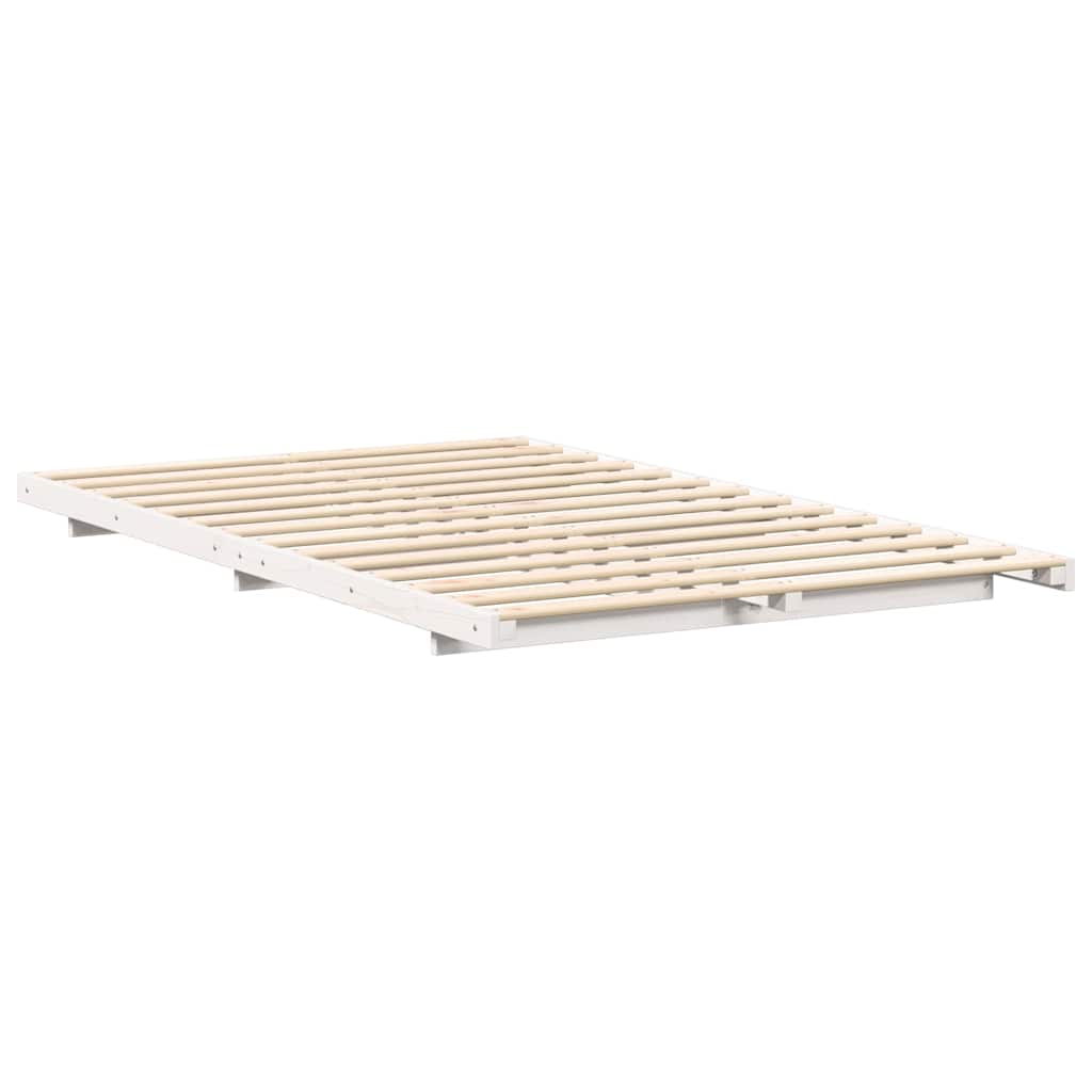 Sengestel Hvid 140 x 190 cm Massiv fyrretræ