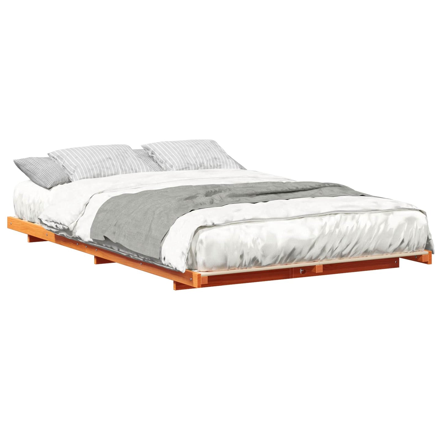 Sengestel Voks brun 140 x 190 cm Massiv fyrretræ