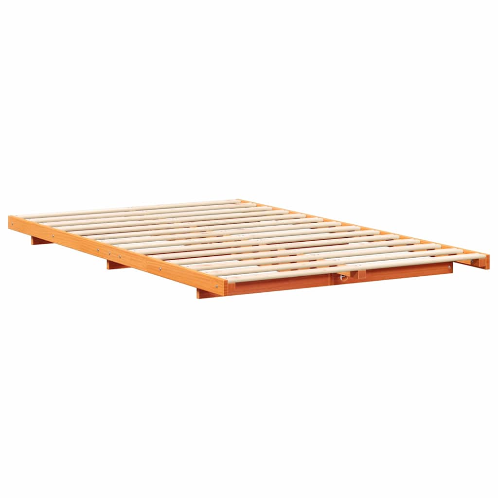 Sengestel Voks brun 140 x 190 cm Massiv fyrretræ