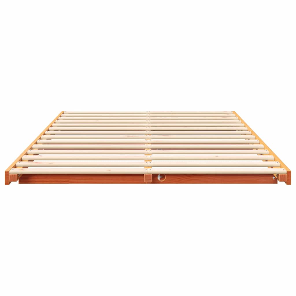 Sengestel Voks brun 140 x 190 cm Massiv fyrretræ