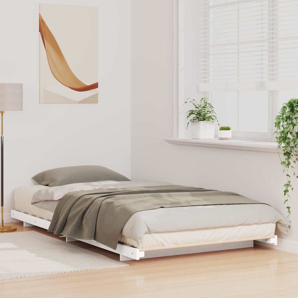 Sengestel Hvid 90 x 200 cm Massiv fyrretræ