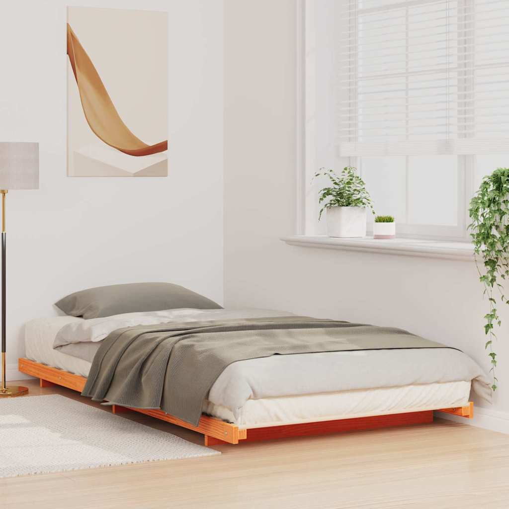 Sengestel Voks brun 80 x 200 cm Massiv fyrretræ