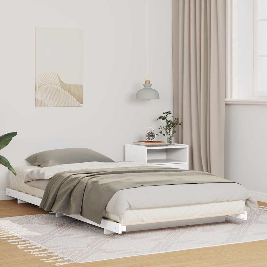 Sengestel Hvid 90 x 190 cm Massiv fyrretræ