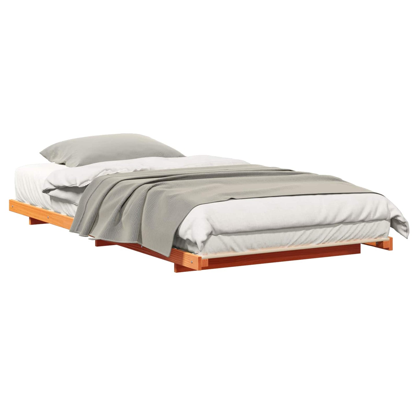 Sengestel Voks brun 75 x 190 cm Massiv fyrretræ