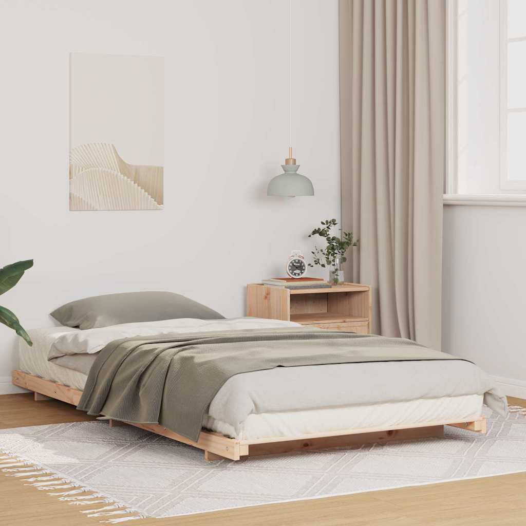 Sengestel Brun 100 x 210 cm Massiv fyrretræ