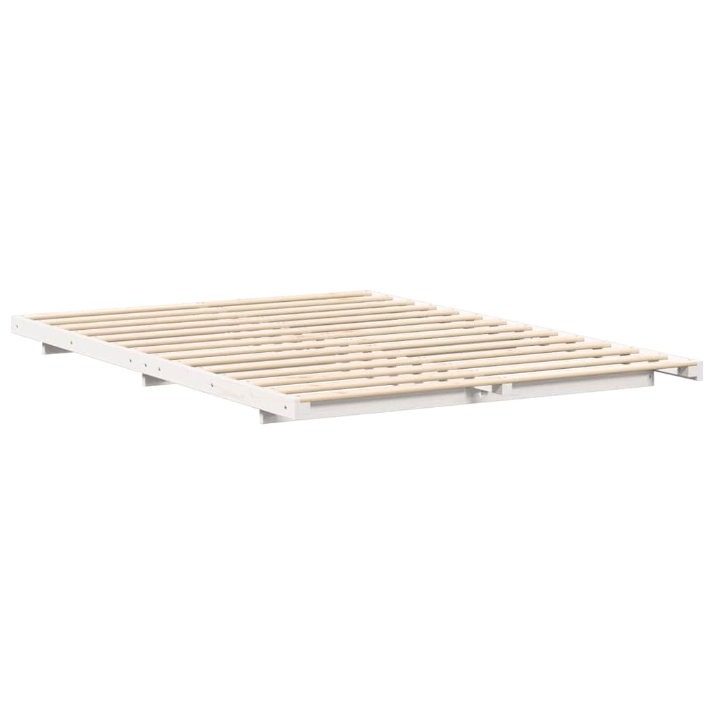 Sengestel Hvid 140 x 210 cm Massiv fyrretræ