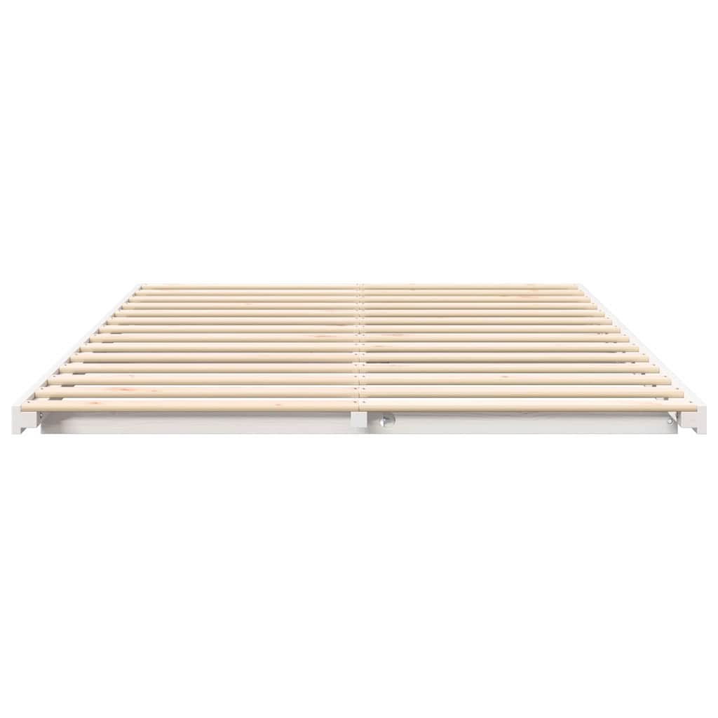 Sengestel Hvid 140 x 210 cm Massiv fyrretræ