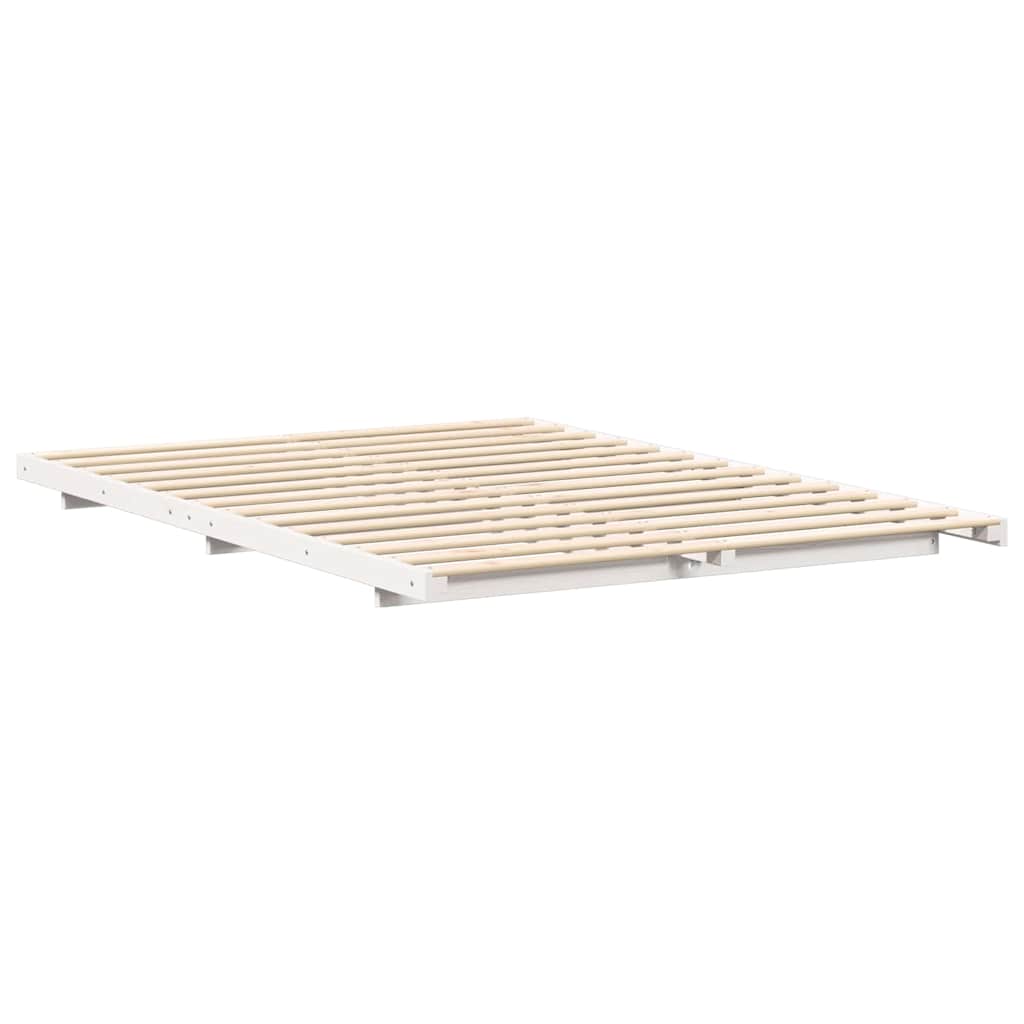 Sengestel Hvid 160 x 210 cm Massiv fyrretræ