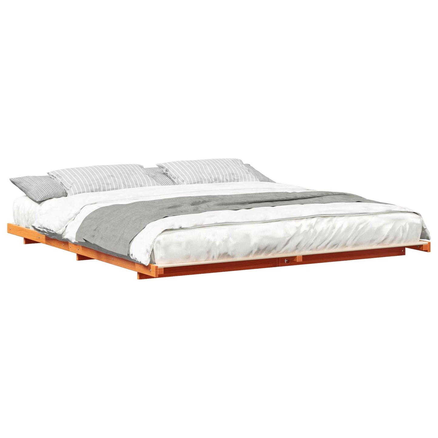 Sengestel Voks brun 180 x 210 cm Massiv fyrretræ