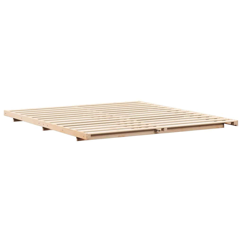 Sengestel Brun 200 x 210 cm Massiv fyrretræ