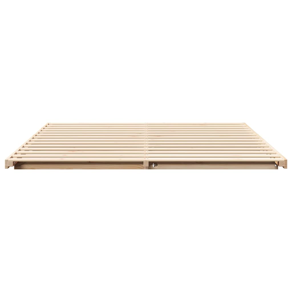 Sengestel Brun 200 x 210 cm Massiv fyrretræ