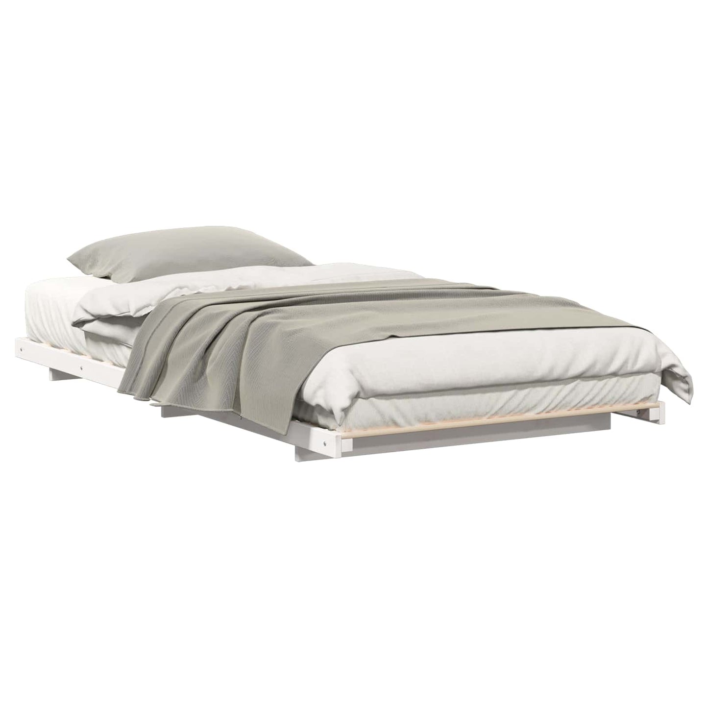 Sengestel Hvid 100 x 220 cm Massiv fyrretræ