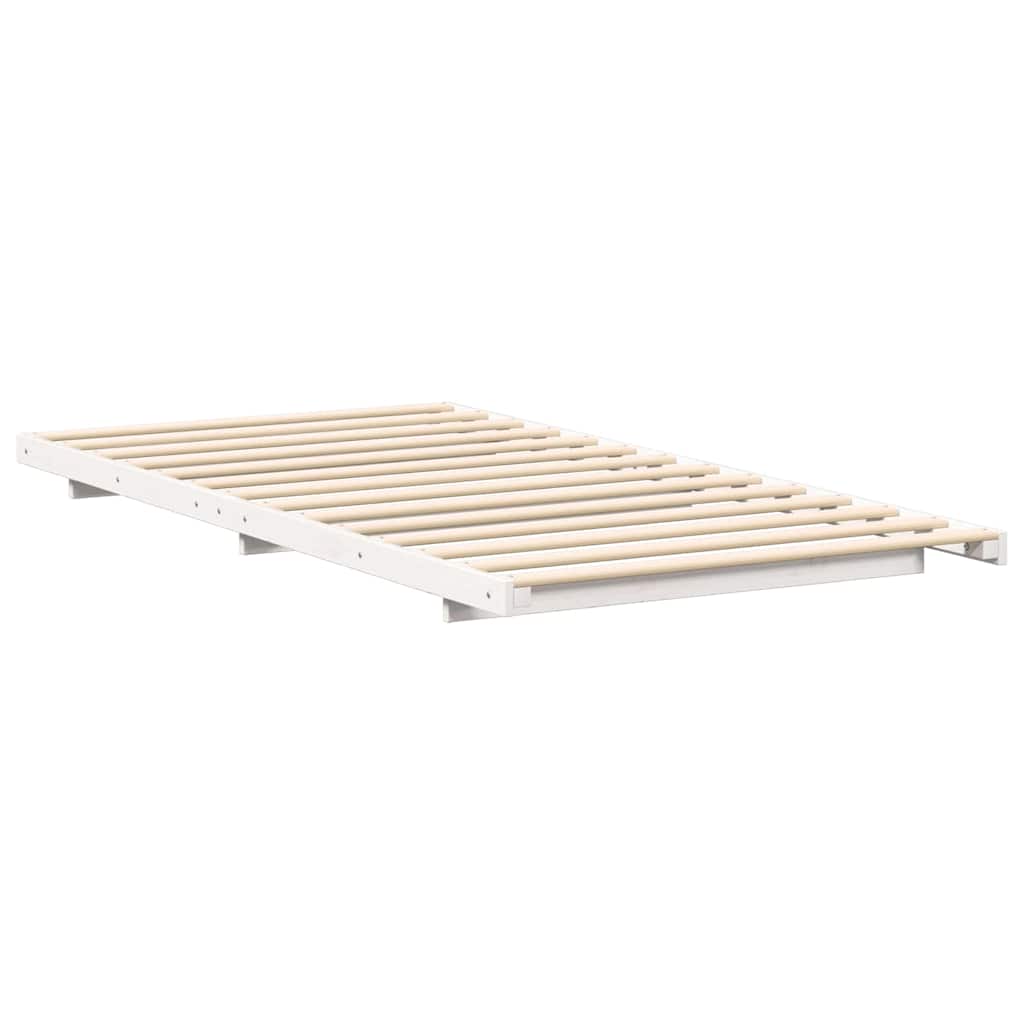Sengestel Hvid 100 x 220 cm Massiv fyrretræ