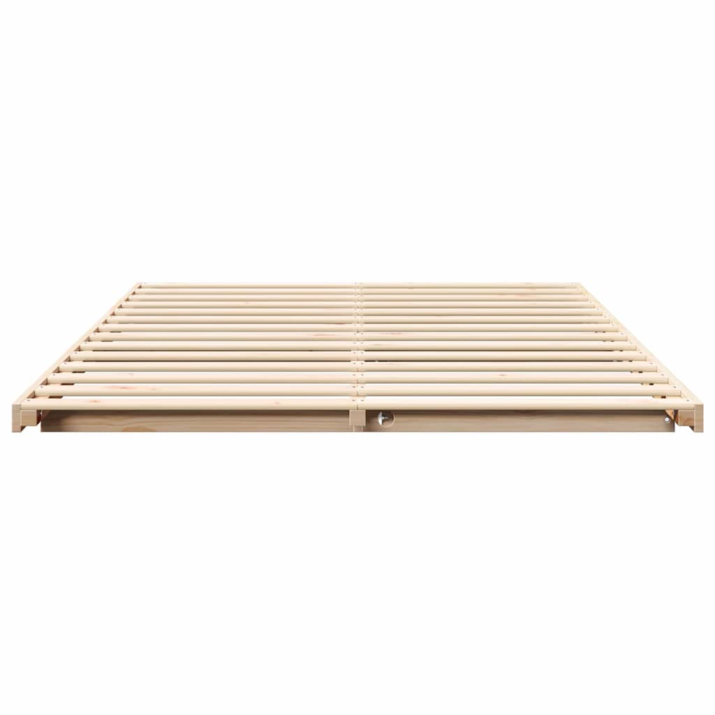 Sengestel Brun 140 x 220 cm Massiv fyrretræ