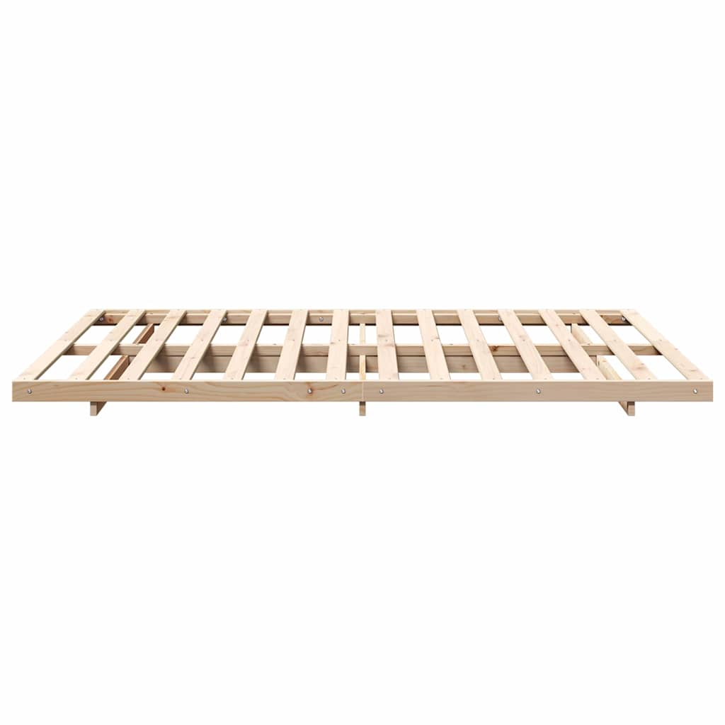 Sengestel Brun 140 x 220 cm Massiv fyrretræ
