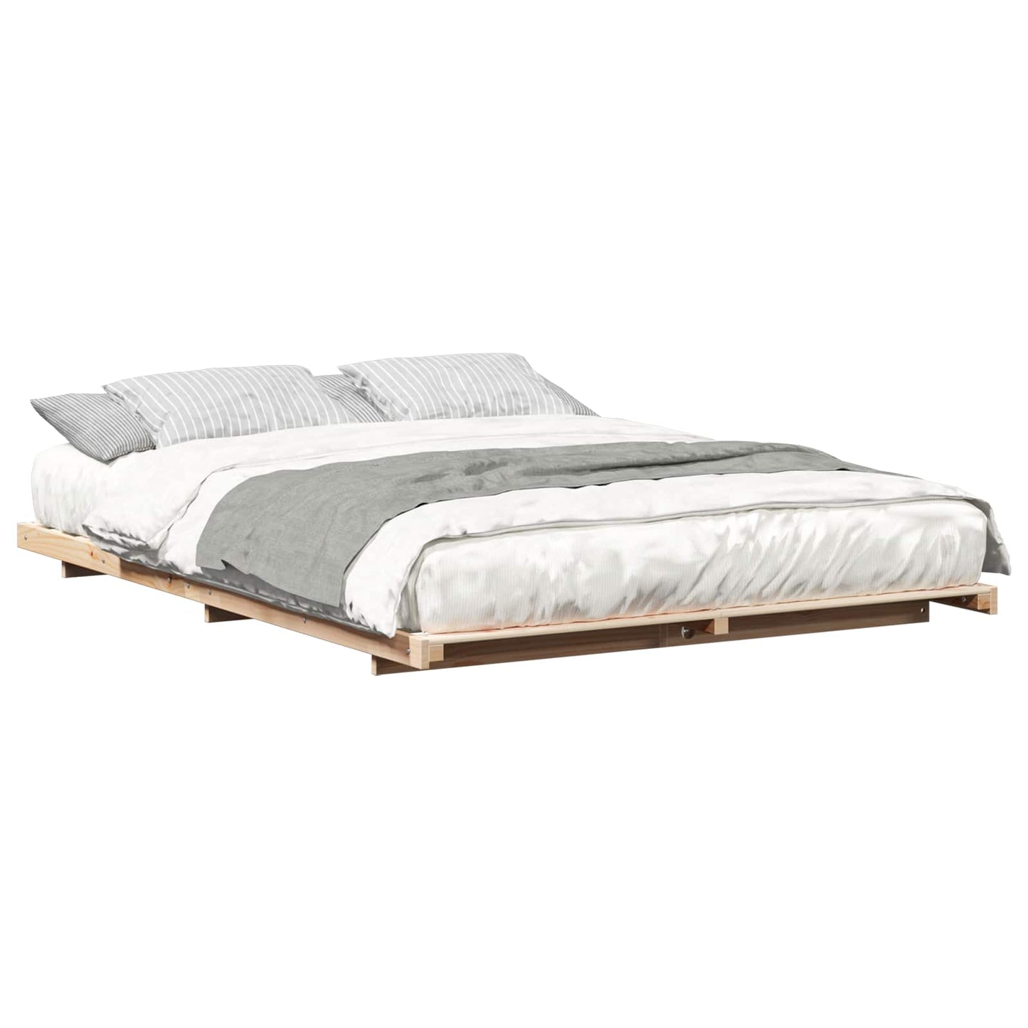 Sengestel Brun 160 x 220 cm Massiv fyrretræ
