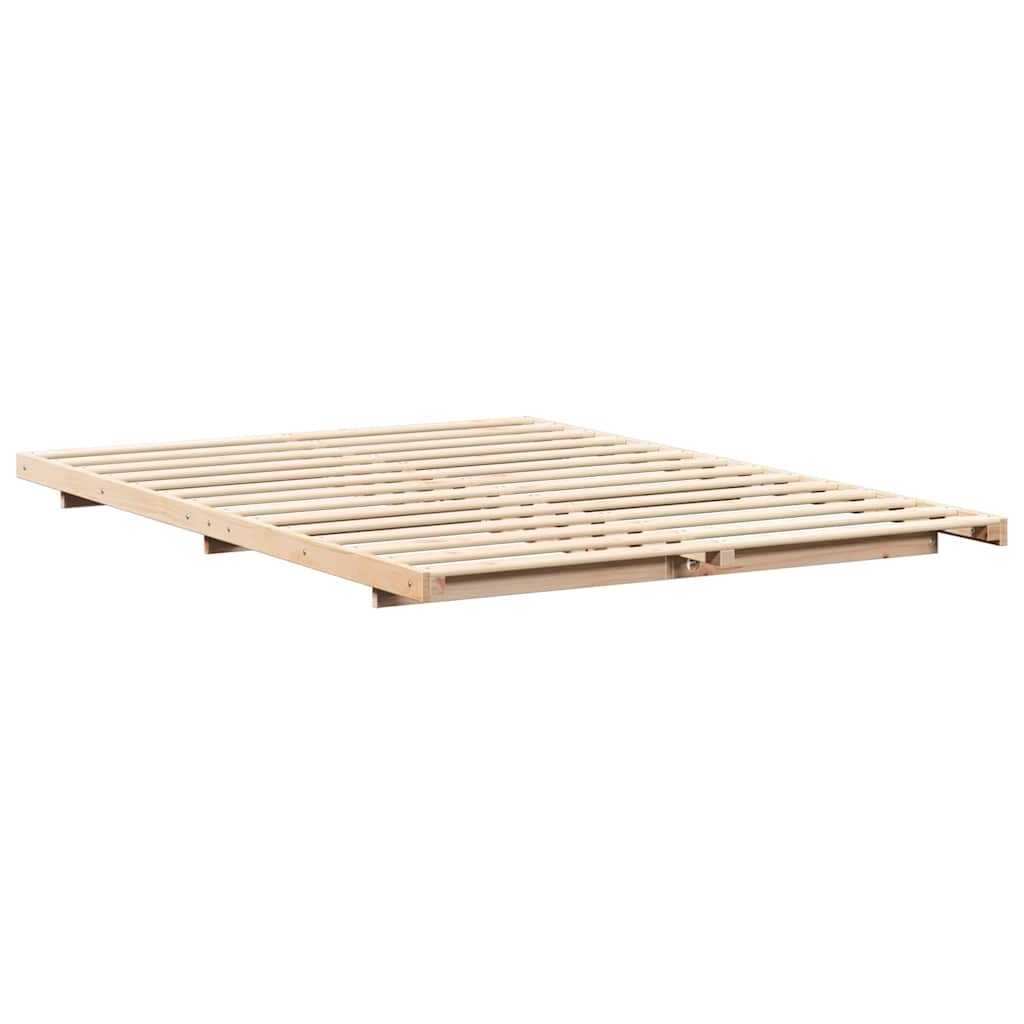 Sengestel Brun 160 x 220 cm Massiv fyrretræ
