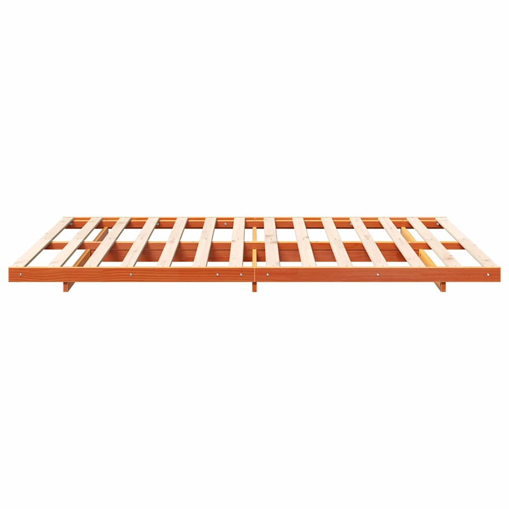 Sengestel Voks brun 160 x 220 cm Massiv fyrretræ