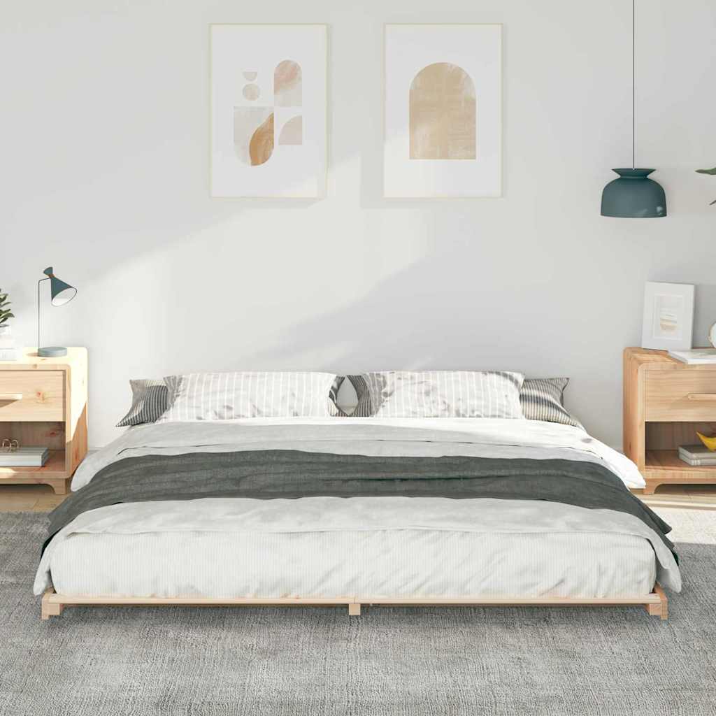 Sengestel Brun 180 x 220 cm Massiv fyrretræ