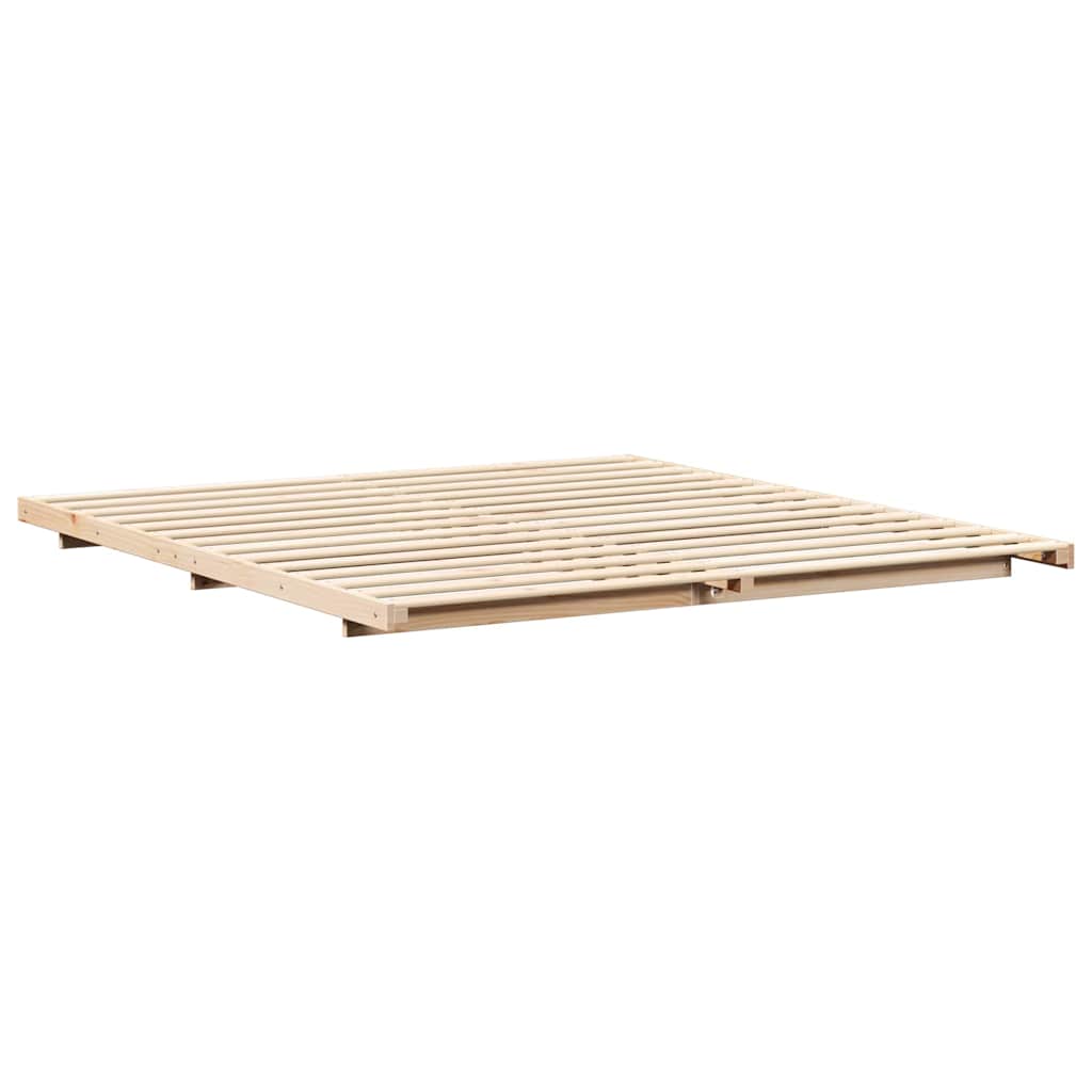 Sengestel Brun 180 x 220 cm Massiv fyrretræ