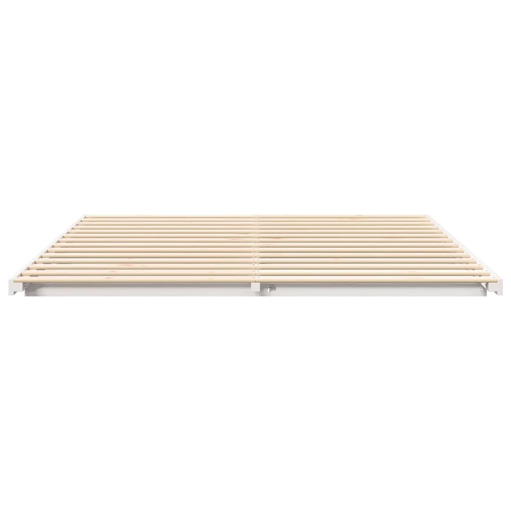 Sengestel Hvid 180 x 220 cm Massiv fyrretræ