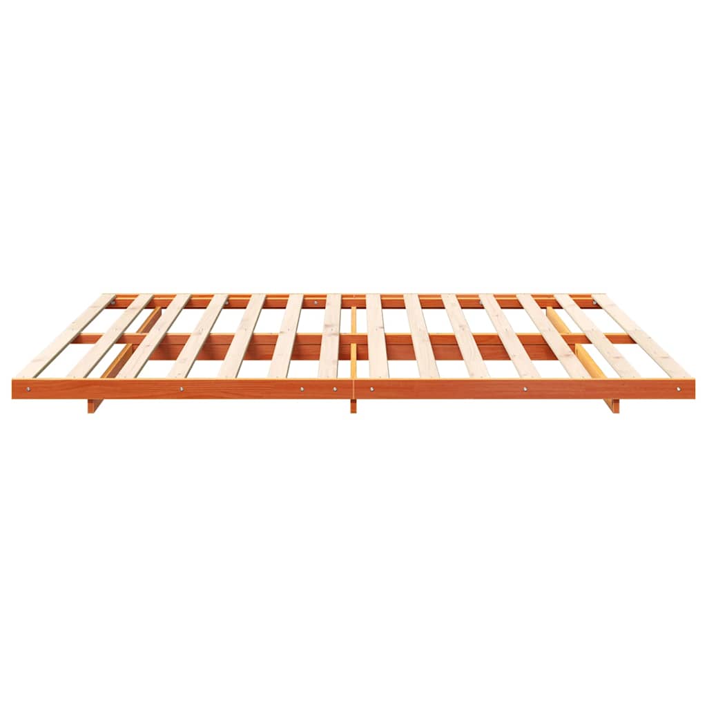 Sengestel Voks brun 180 x 220 cm Massiv fyrretræ