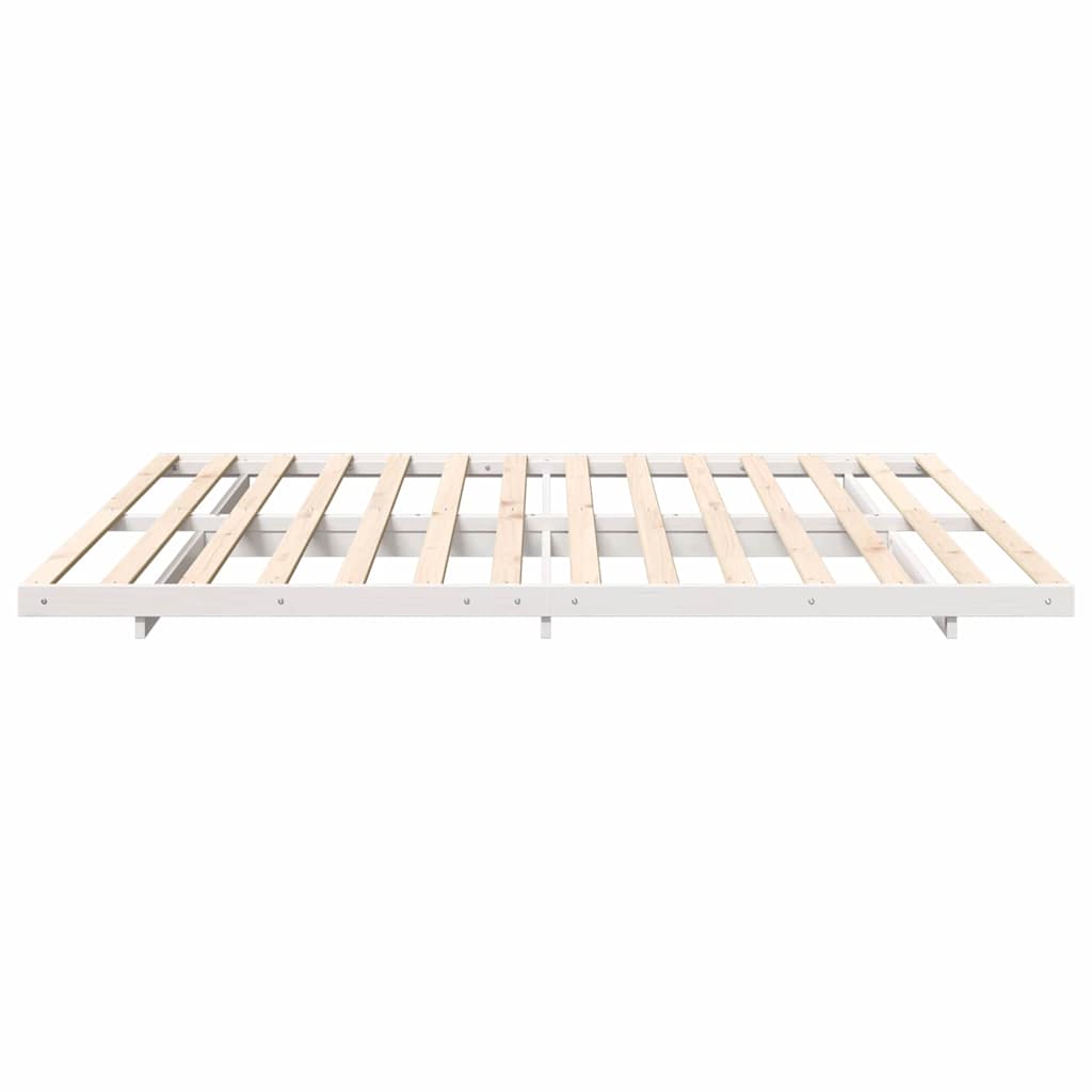 Sengestel Hvid 200 x 220 cm Massiv fyrretræ
