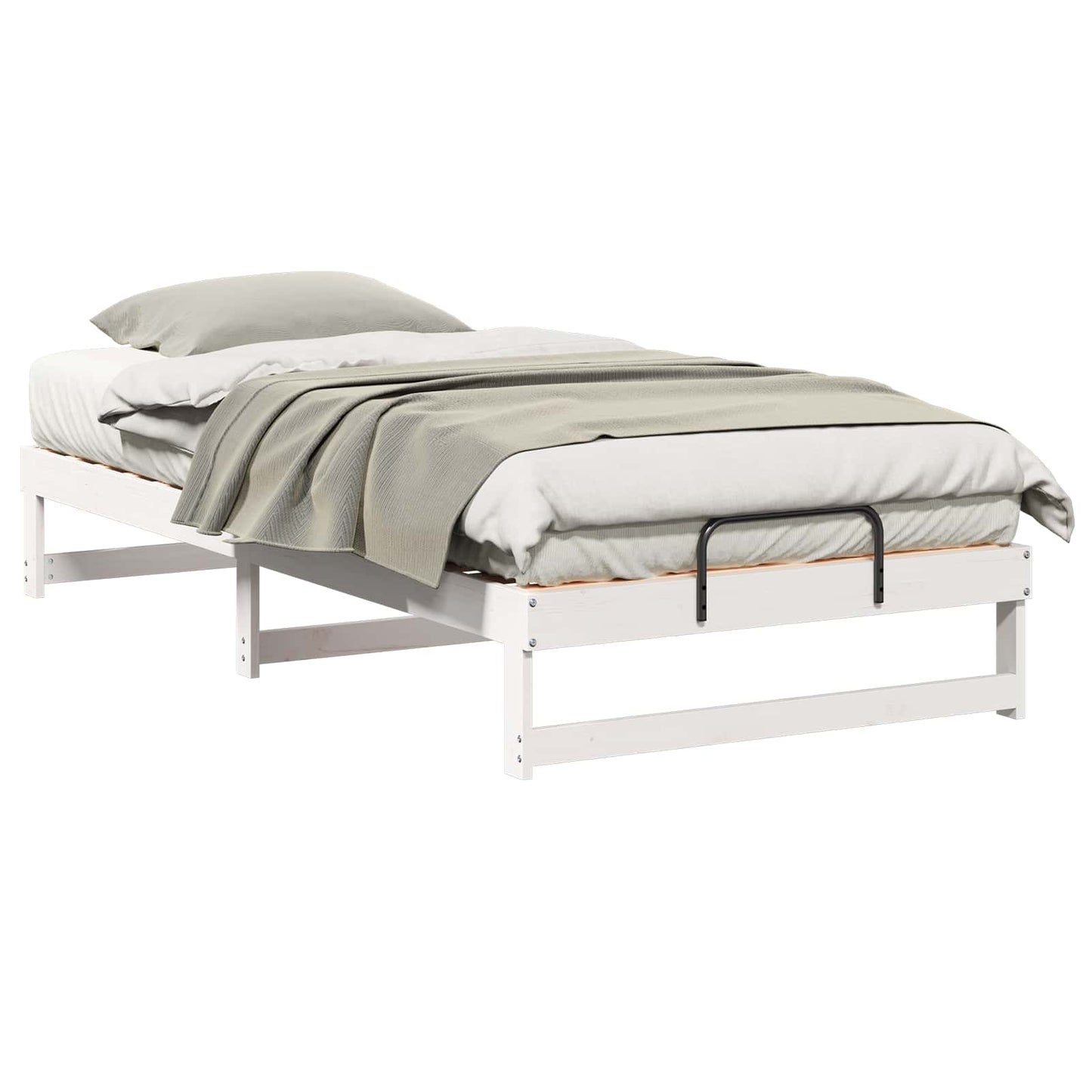 Sengestel Hvid 100 x 200 cm Massiv fyrretræ