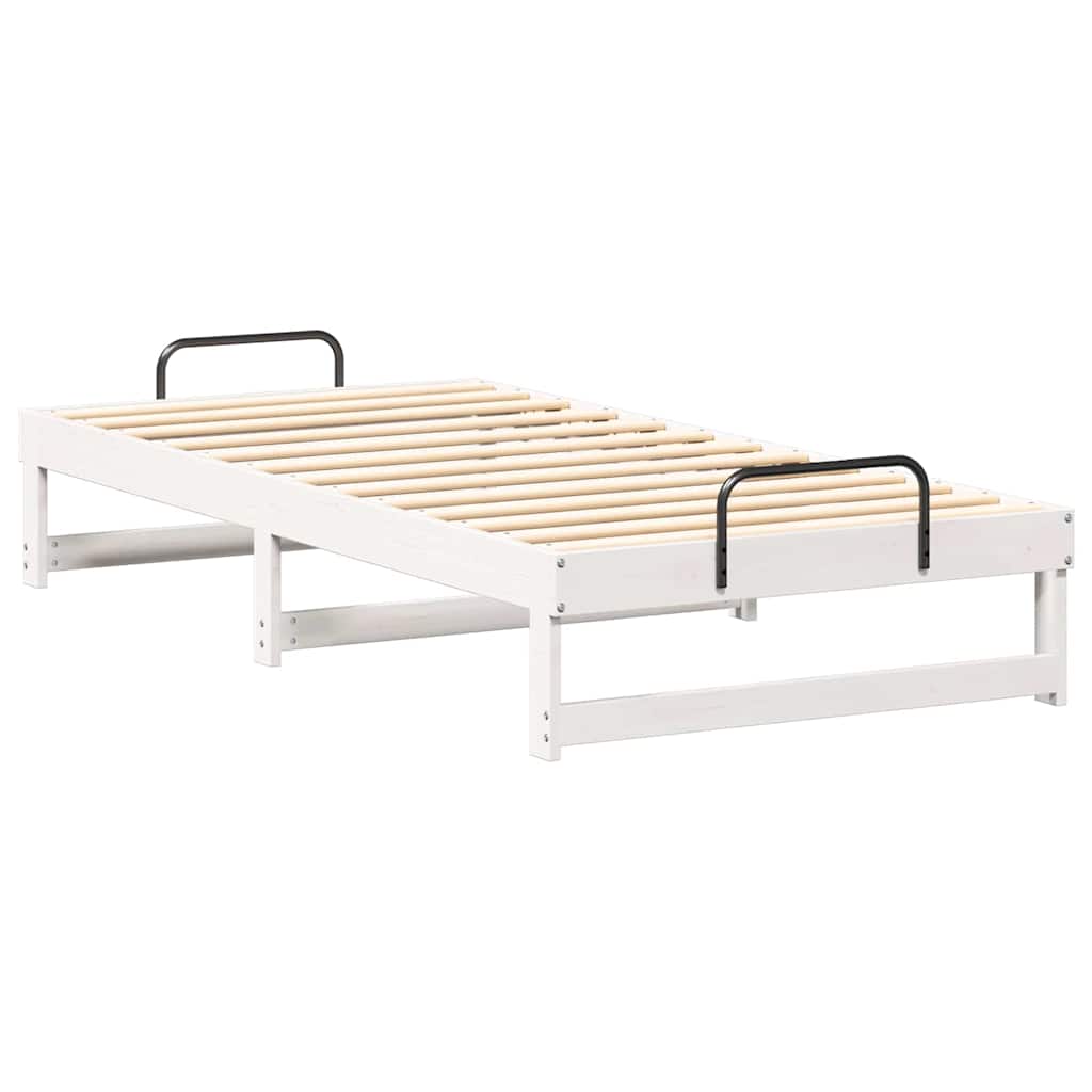 Sengestel Hvid 90 x 200 cm Massiv fyrretræ