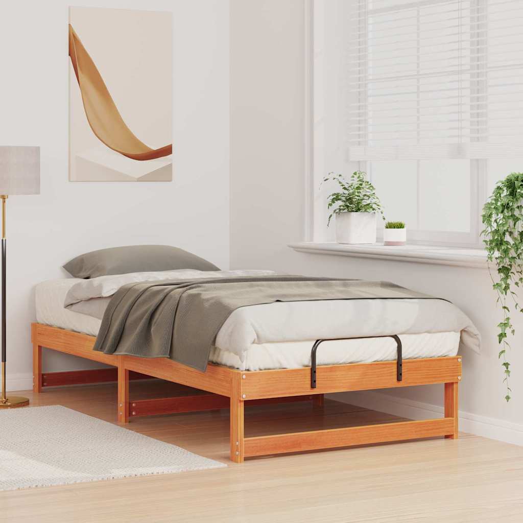 Sengestel Brun 90 x 200 cm Massiv fyrretræ