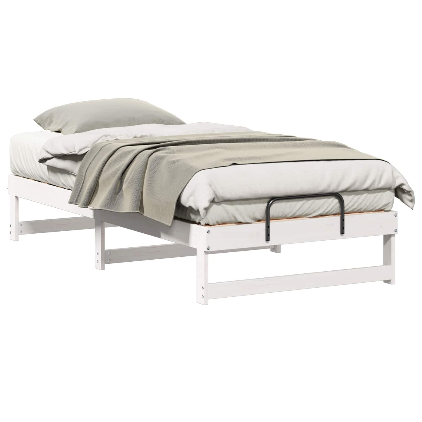 Sengestel Hvid 75 x 190 cm Massiv fyrretræ