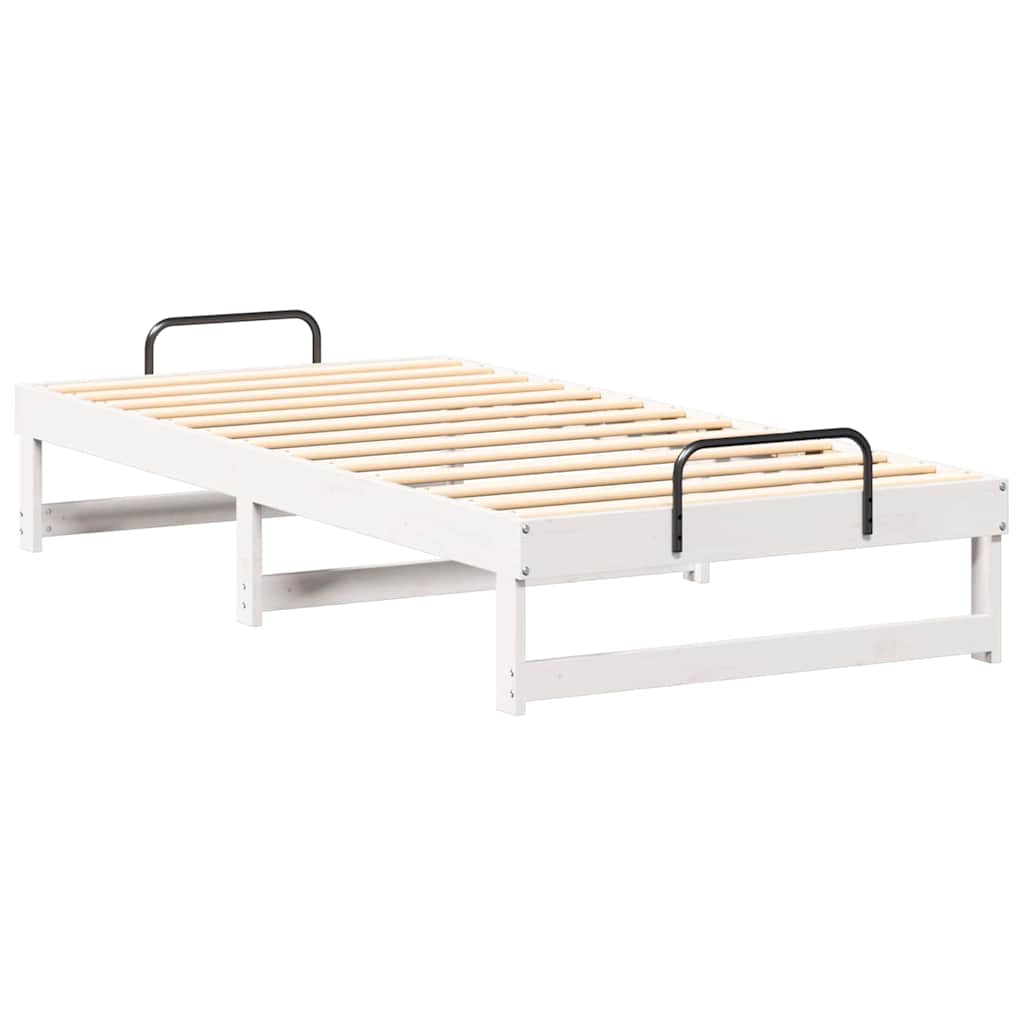 Sengestel Hvid 75 x 190 cm Massiv fyrretræ