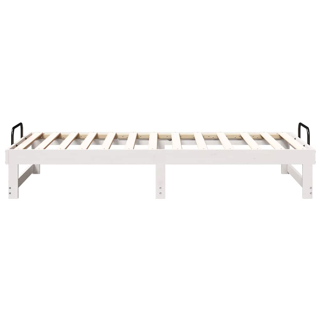 Sengestel Hvid 75 x 190 cm Massiv fyrretræ