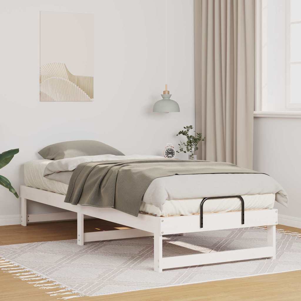 Sengestel Hvid 90 x 210 cm Massiv fyrretræ