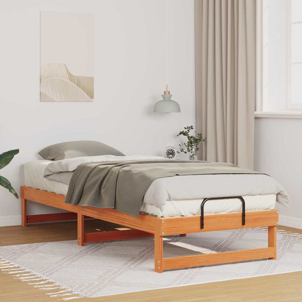 Sengestel Brun 90 x 210 cm Massiv fyrretræ