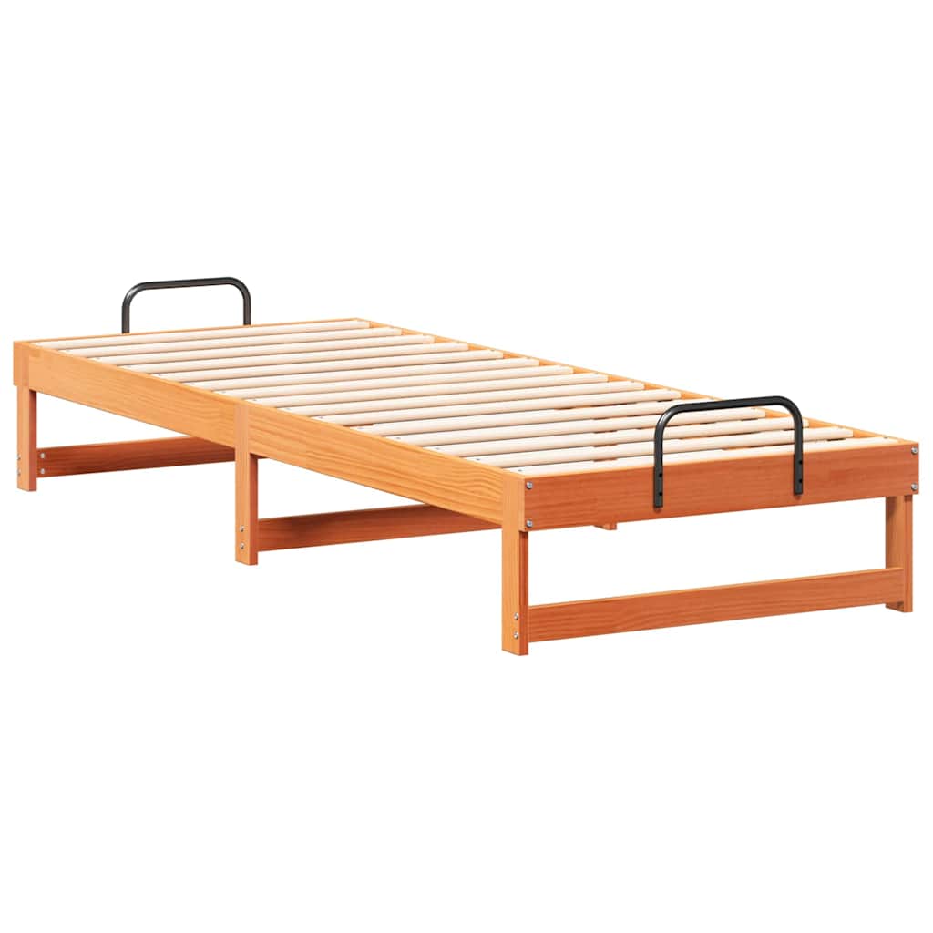 Sengestel Brun 90 x 210 cm Massiv fyrretræ