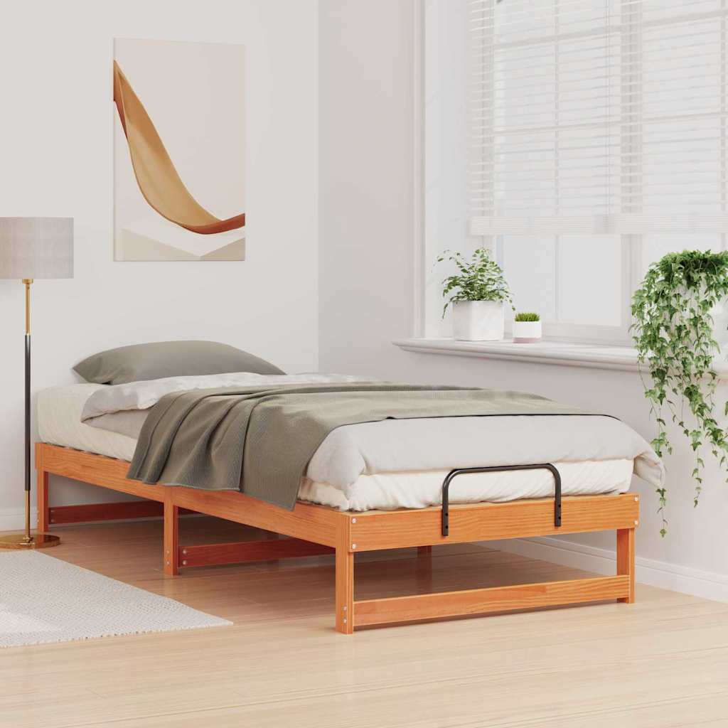 Sengestel Brun 80 x 220 cm Massiv fyrretræ