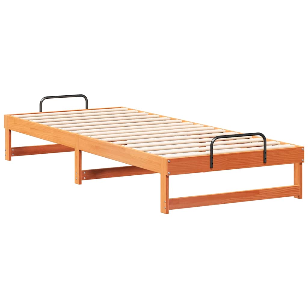 Sengestel Brun 90 x 220 cm Massiv fyrretræ