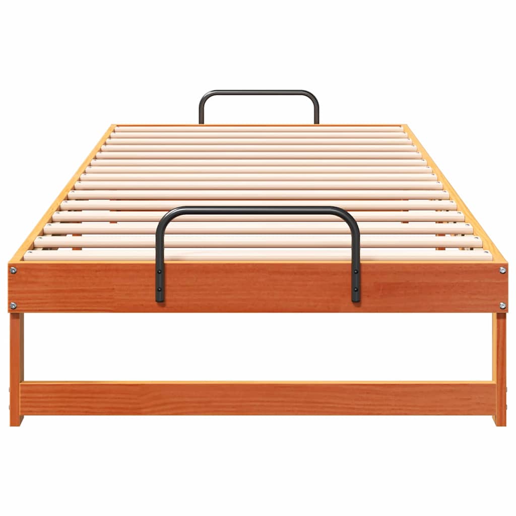 Sengestel Brun 90 x 220 cm Massiv fyrretræ
