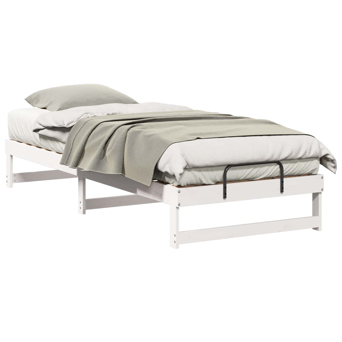 Sengestel Hvid 100 x 220 cm Massiv fyrretræ