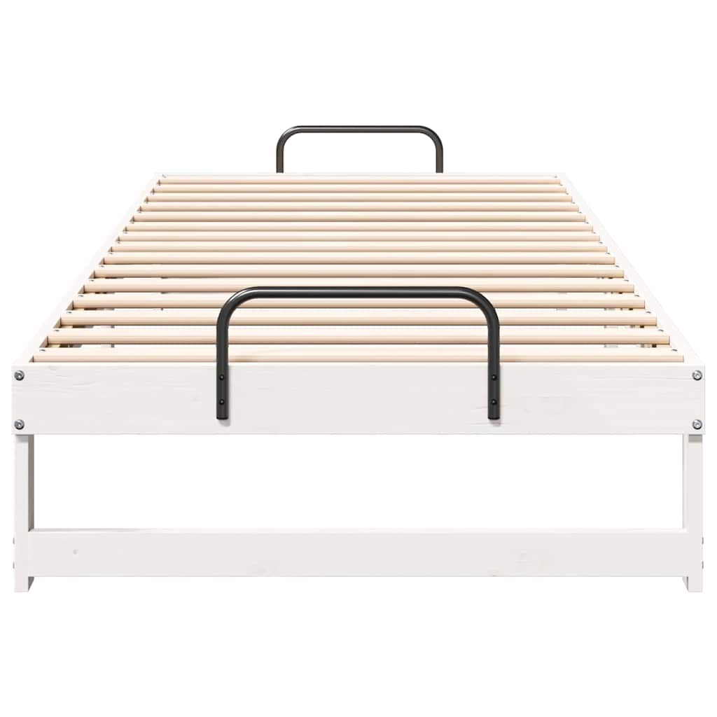 Sengestel Hvid 100 x 220 cm Massiv fyrretræ