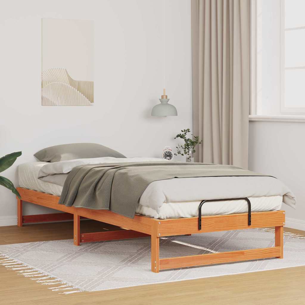Sengestel Brun 100 x 220 cm Massiv fyrretræ