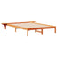 Sengestel med sideborde Voks brun 160 x 210 cm Massiv fyrretræ